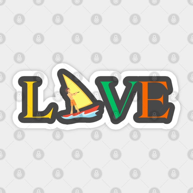 Love Wind Surfing Sticker by TimelessonTeepublic